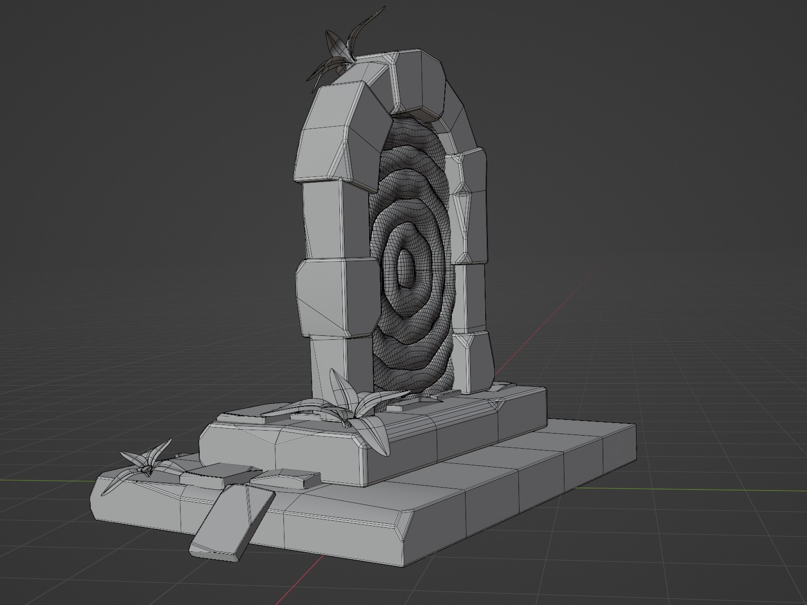 Stylized Fantasy Portal Glowing Mystic Gateway Low-poly 3D model_9