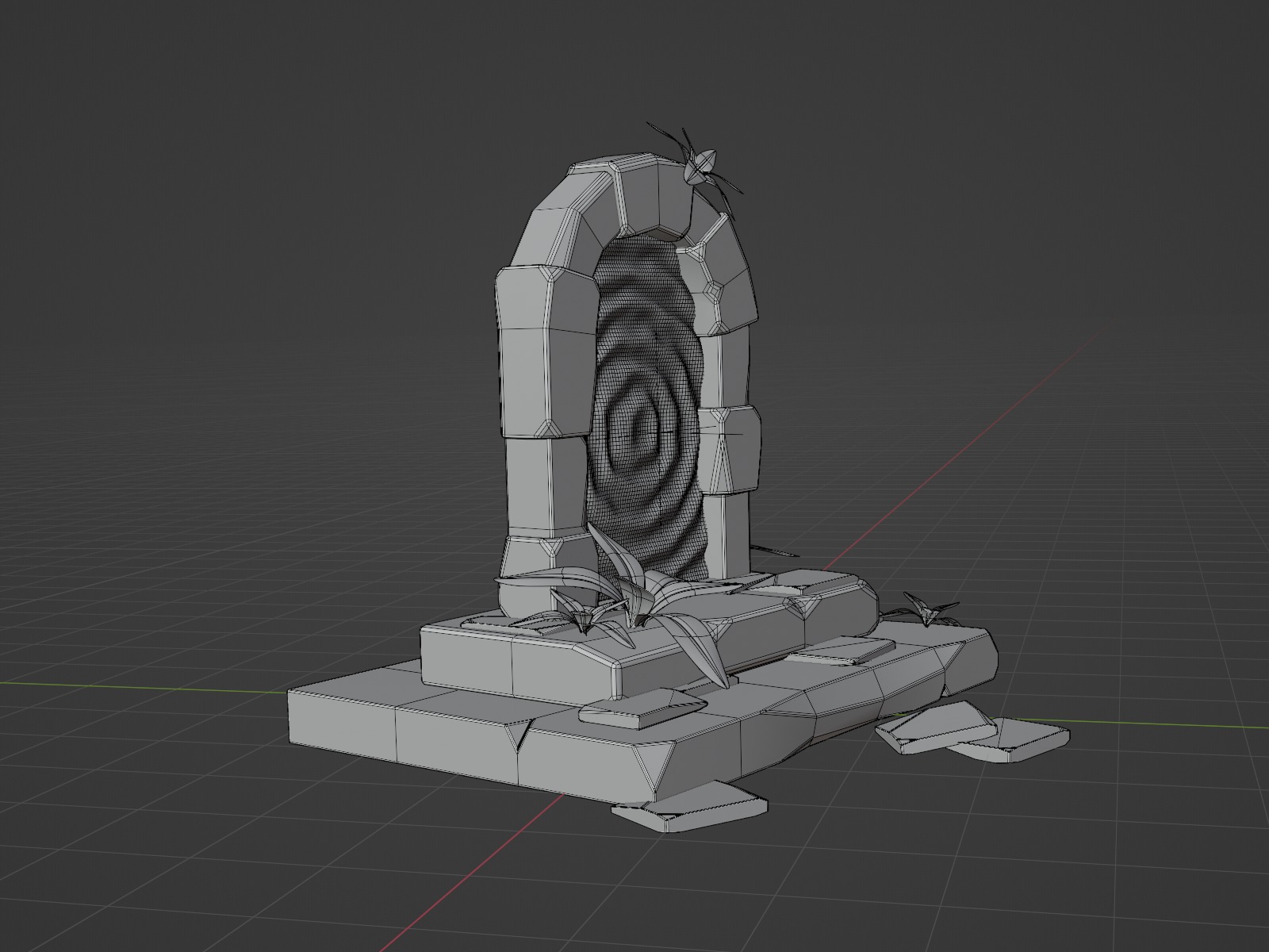 Stylized Fantasy Portal Glowing Mystic Gateway Low-poly 3D model_6