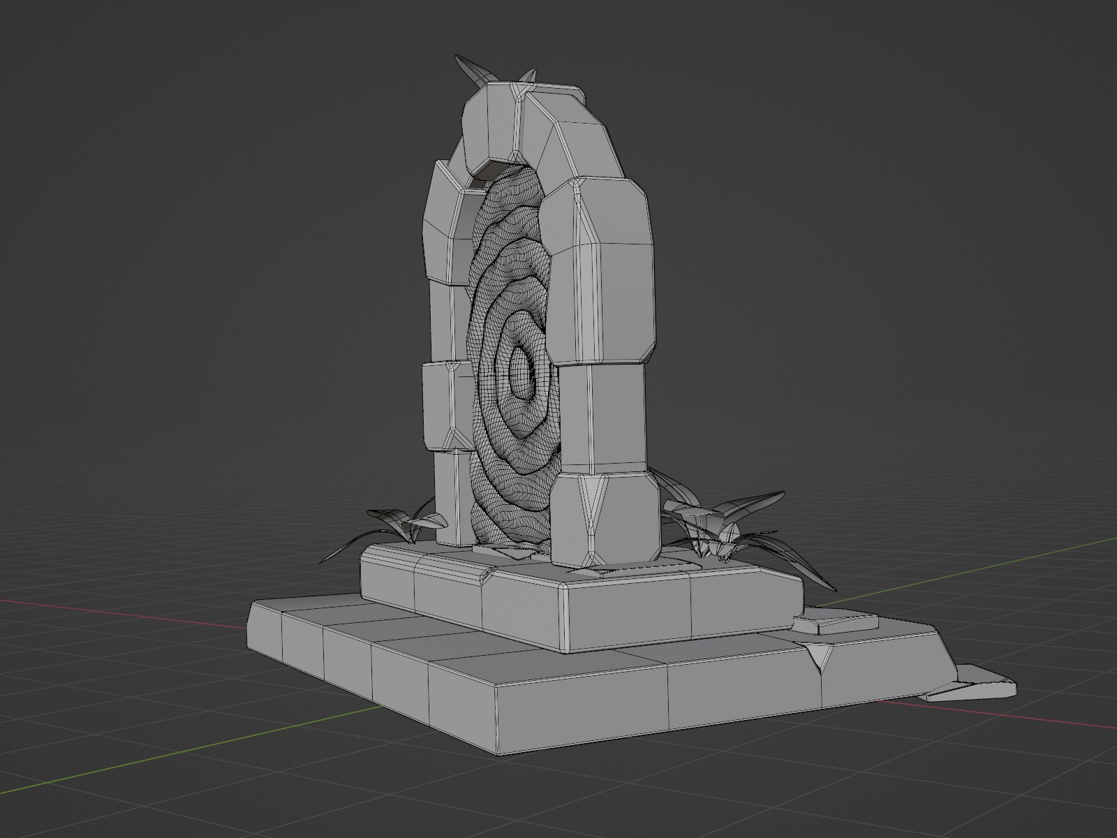 Stylized Fantasy Portal Glowing Mystic Gateway Low-poly 3D model_7