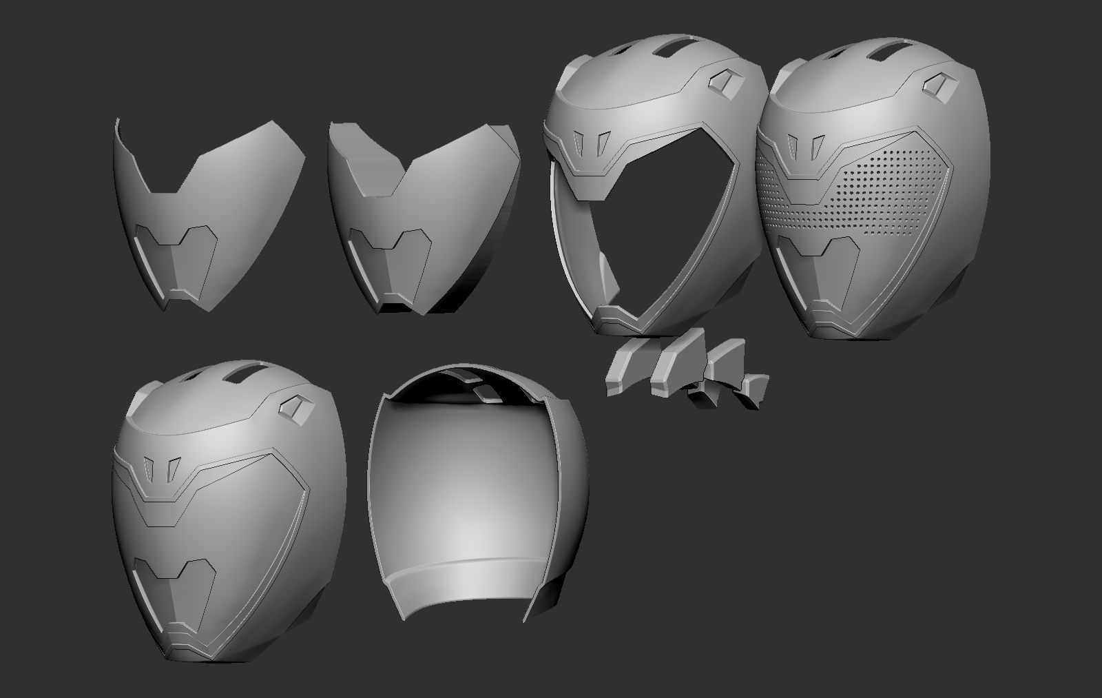 Power Ranger Dino Charge Blue helmet 3D print model_6