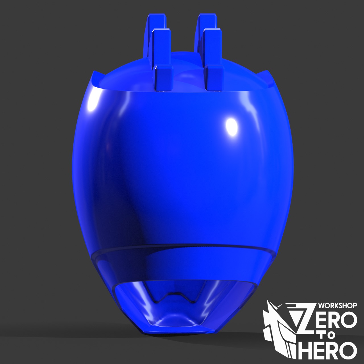 Power Ranger Dino Charge Blue helmet 3D print model_4