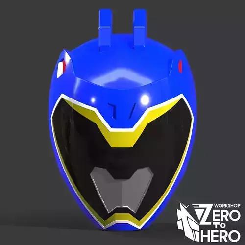 Power Ranger Dino Charge Blue helmet 3D print model