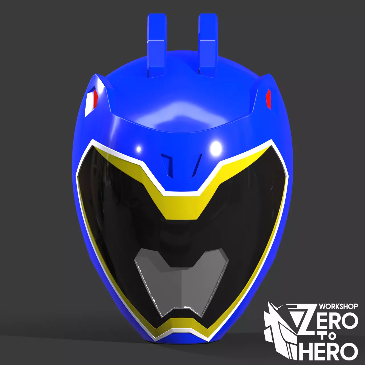 Power Ranger Dino Charge Blue helmet 3D print model_0