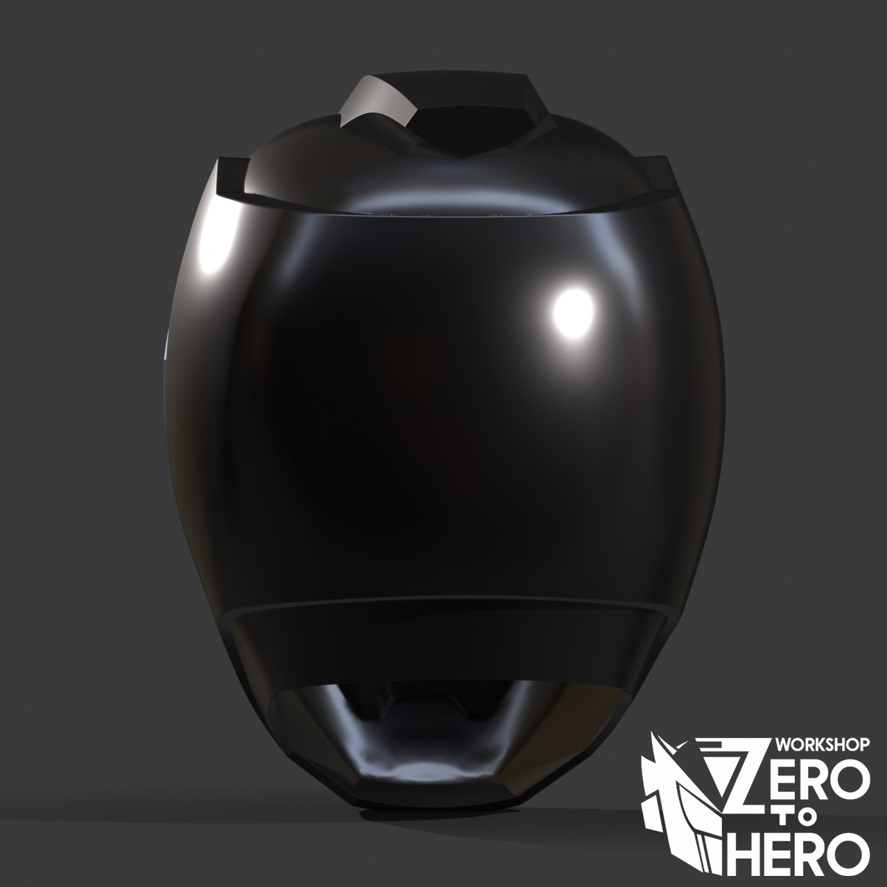 Power Ranger Dino Charge Black helmet 3D print model_4