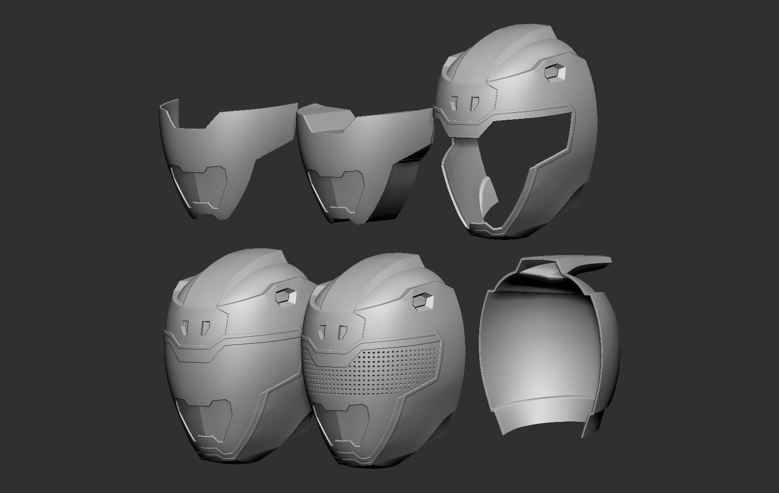 Power Ranger Dino Charge Black helmet 3D print model_6