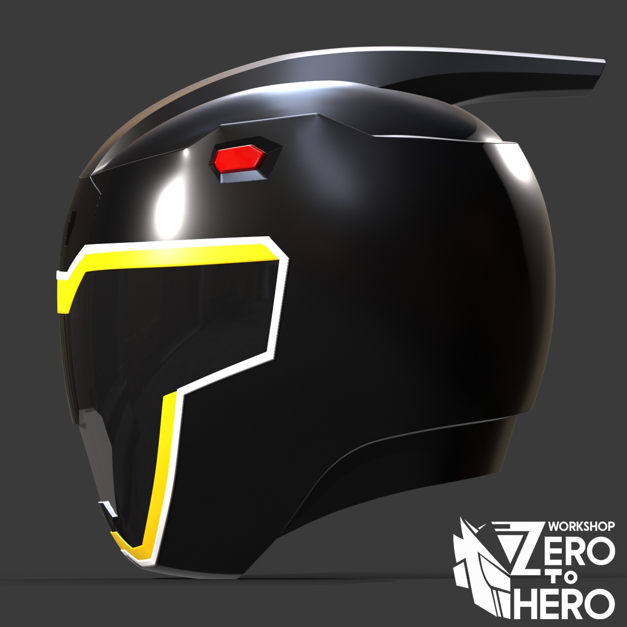 Power Ranger Dino Charge Black helmet 3D print model_2