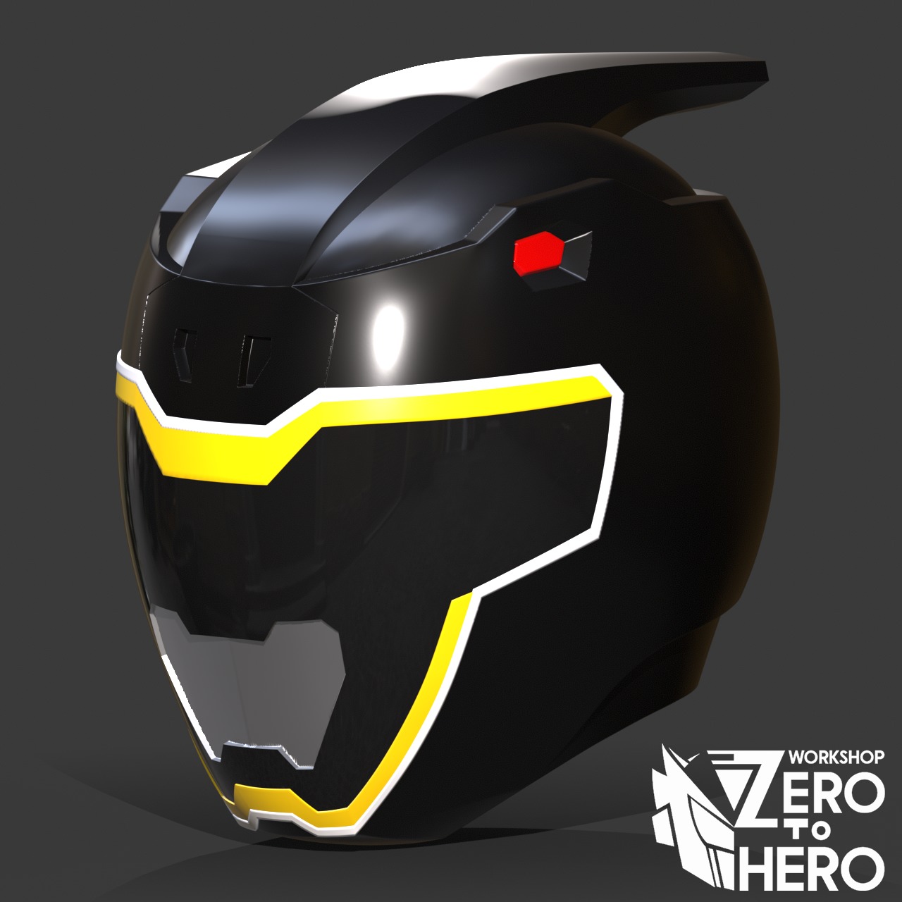 Power Ranger Dino Charge Black helmet 3D print model_1
