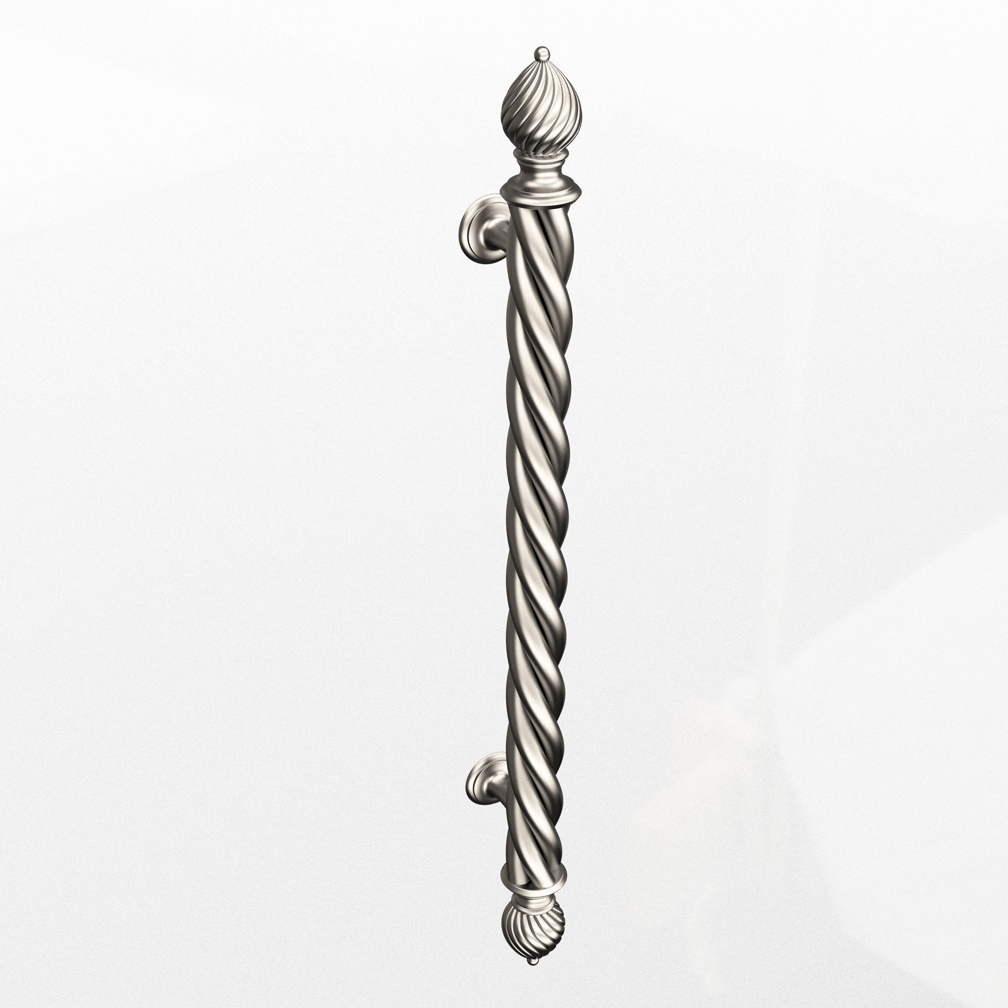 Classic Door Handle 04 Chrome Low-poly 3D model_2