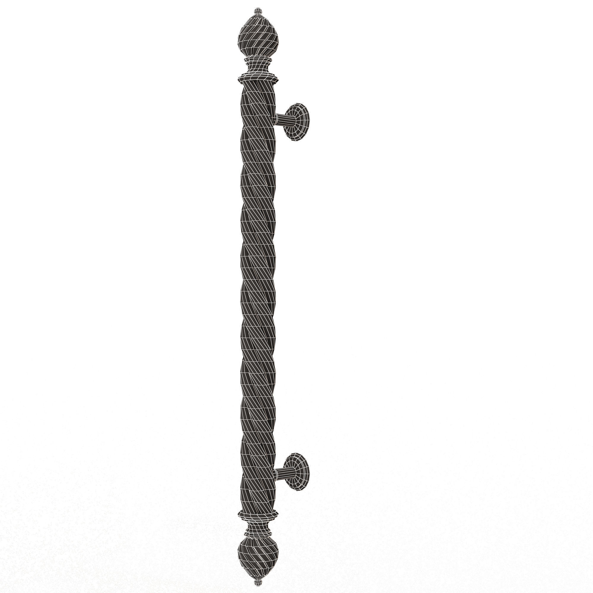 Classic Door Handle 04 Chrome Low-poly 3D model_17