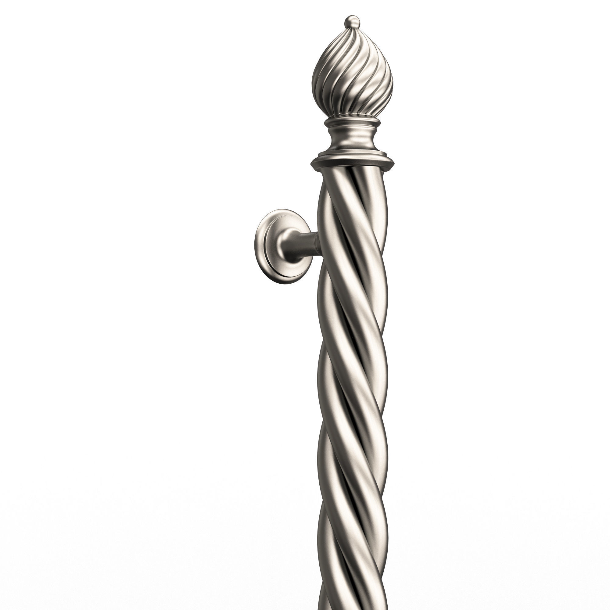 Classic Door Handle 04 Chrome Low-poly 3D model_4