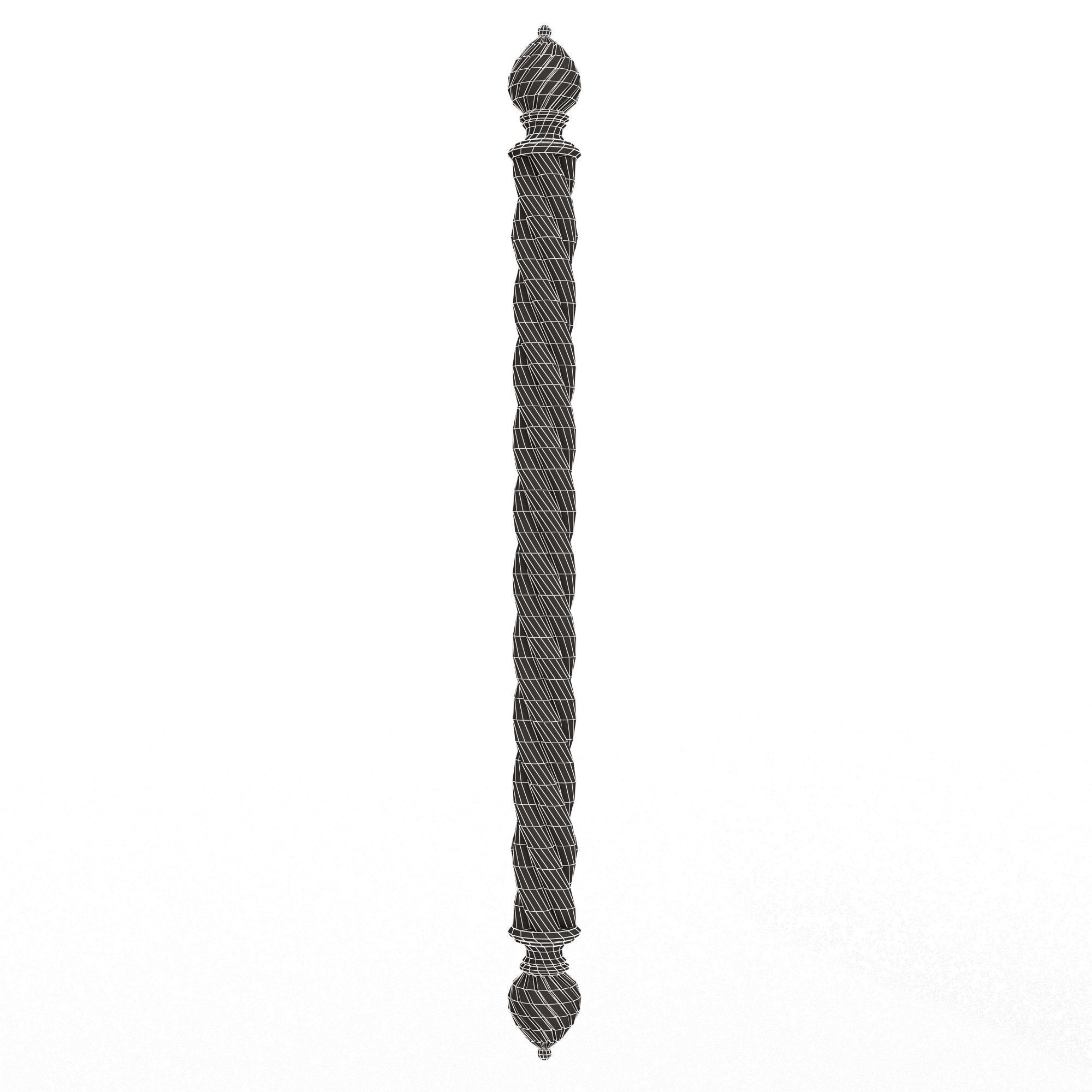 Classic Door Handle 04 Chrome Low-poly 3D model_15