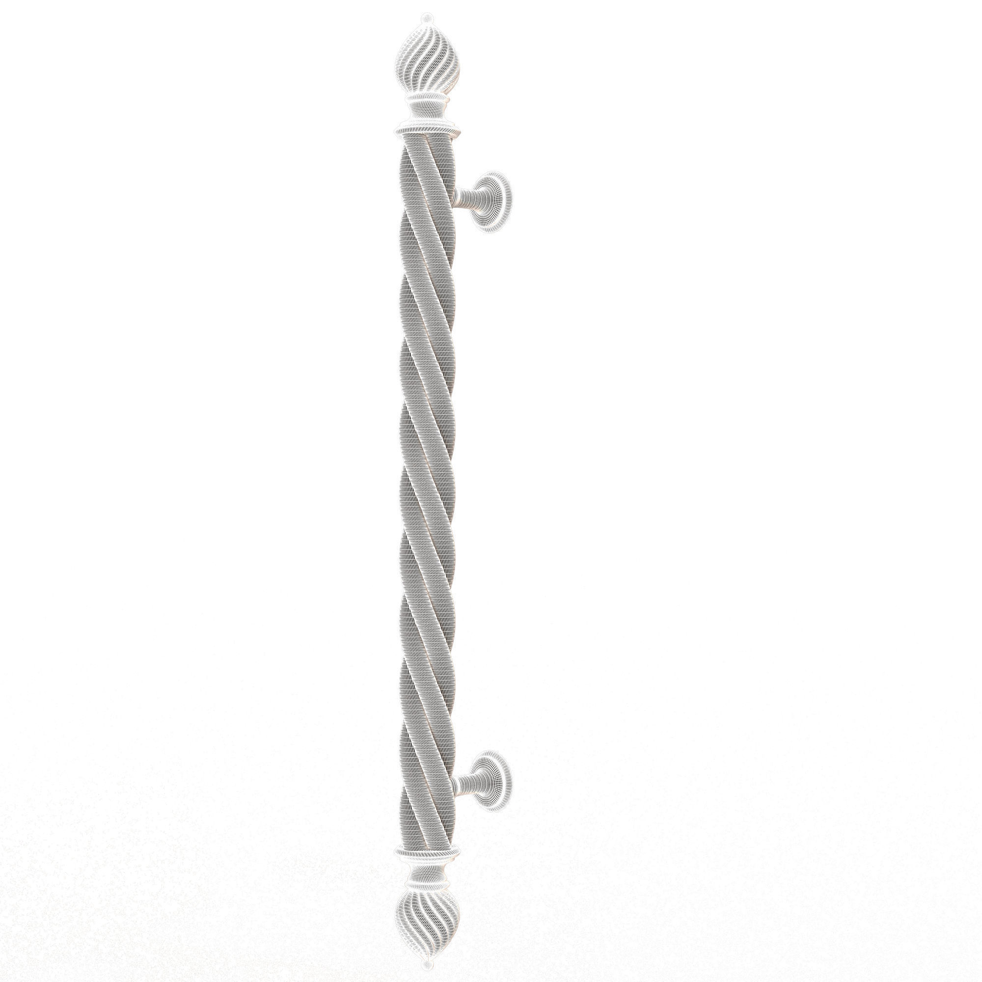 Classic Door Handle 04 Chrome Low-poly 3D model_11