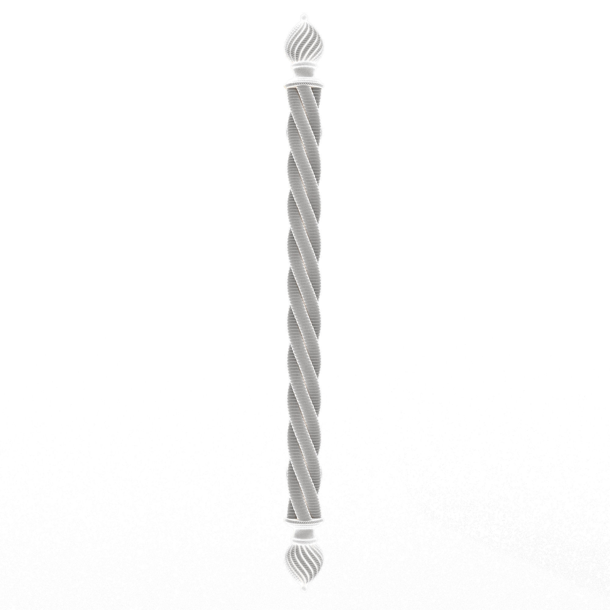 Classic Door Handle 04 Chrome Low-poly 3D model_6