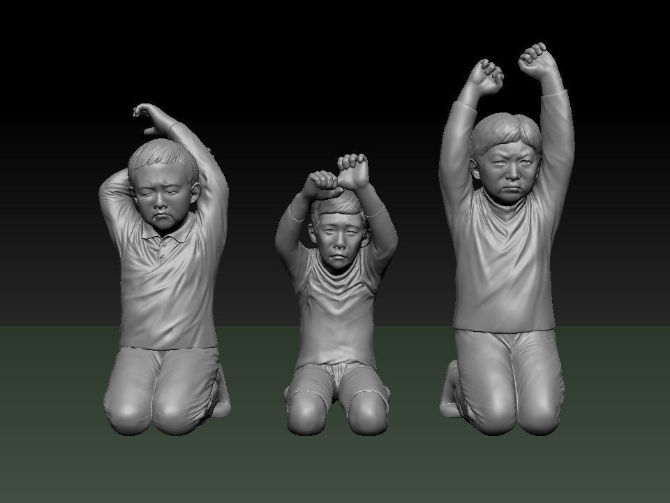 1970s children being punished 3D print model_3