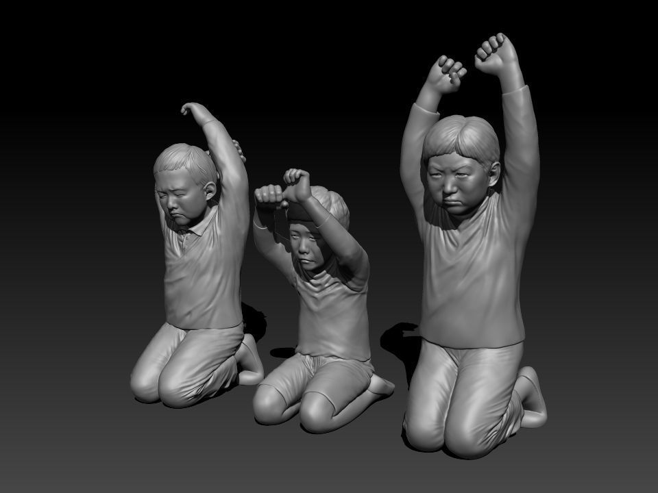 1970s children being punished 3D print model_2