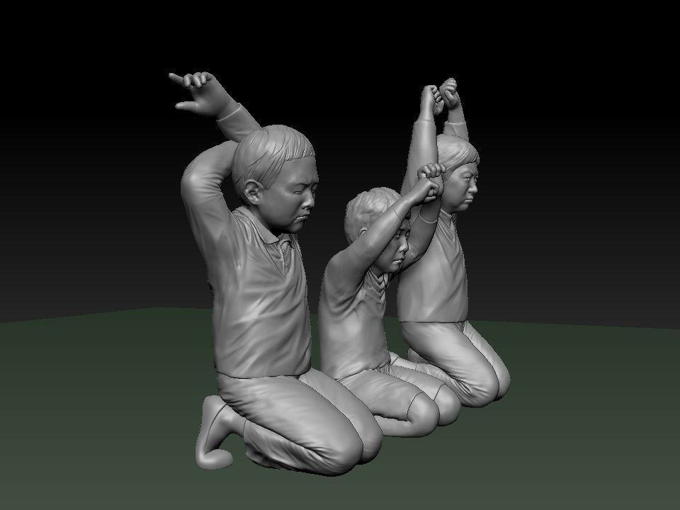 1970s children being punished 3D print model_5