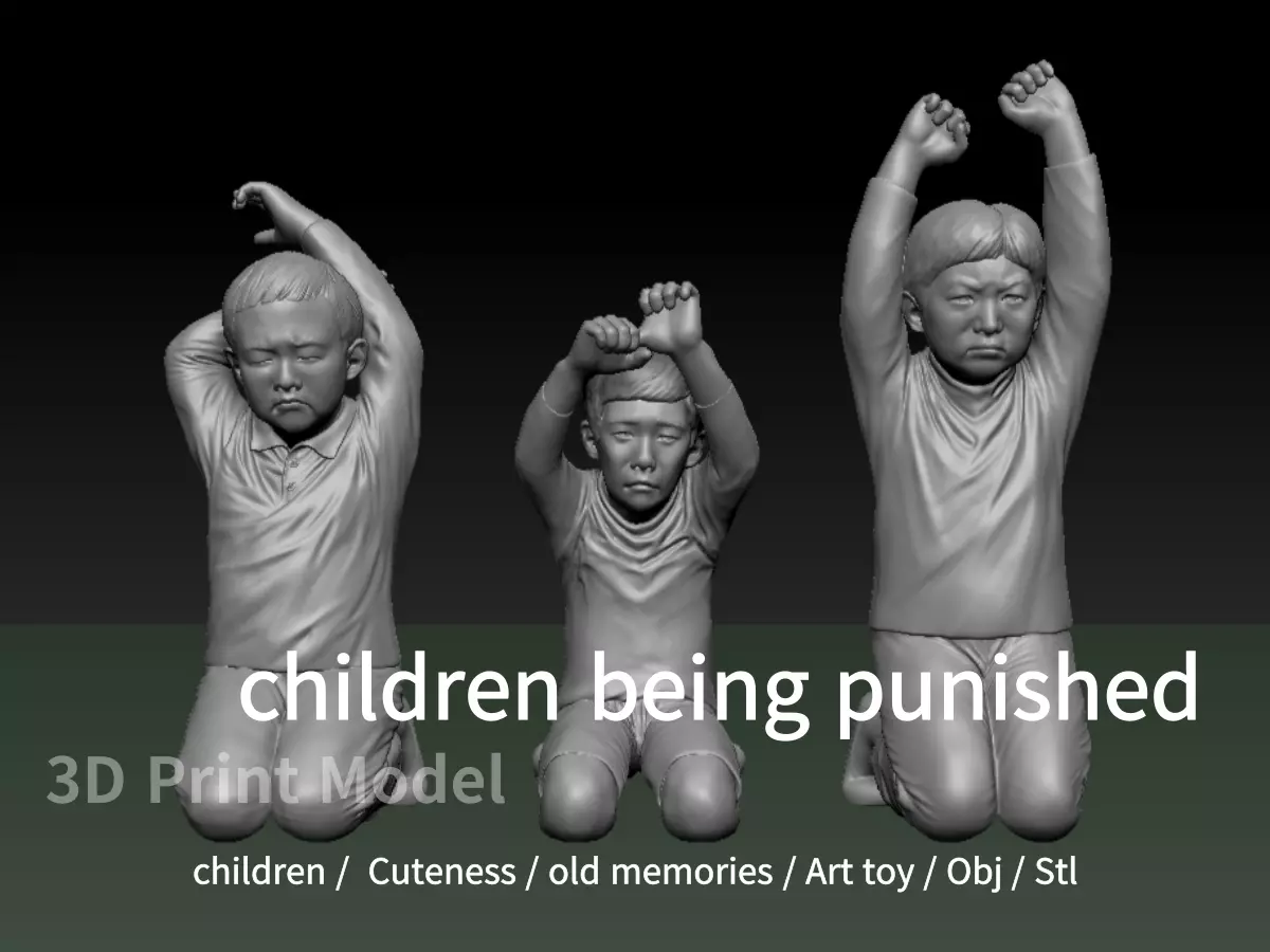 1970s children being punished 3D print model_0