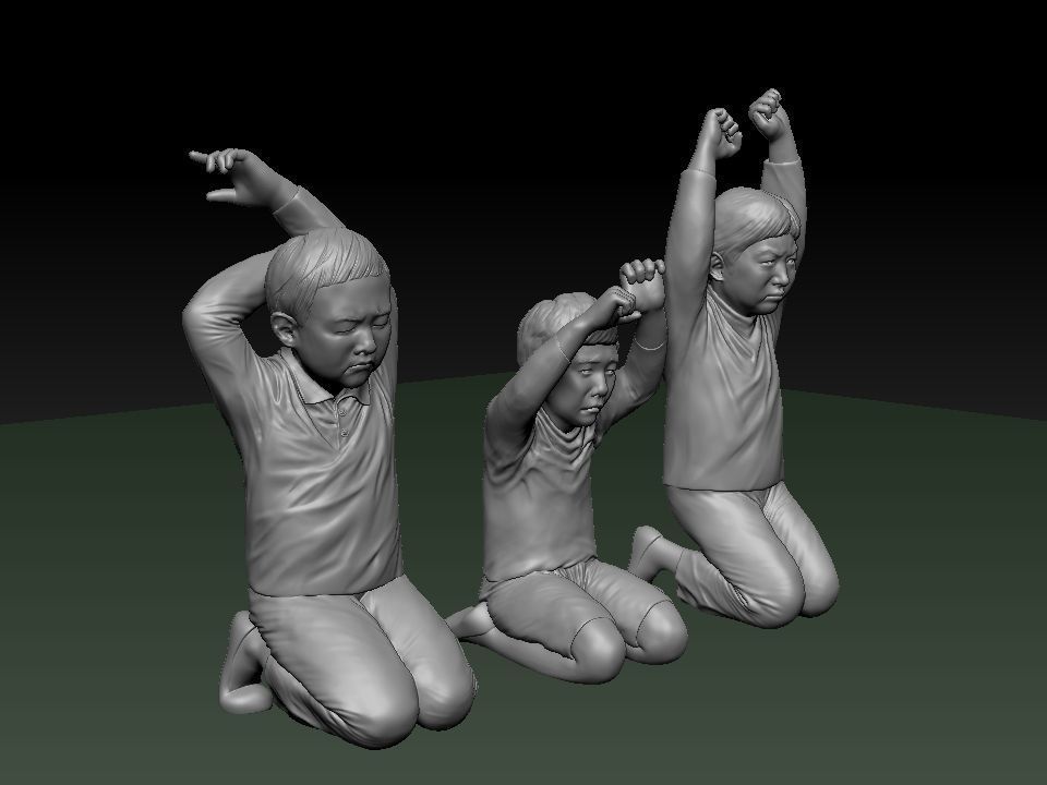 1970s children being punished 3D print model_4