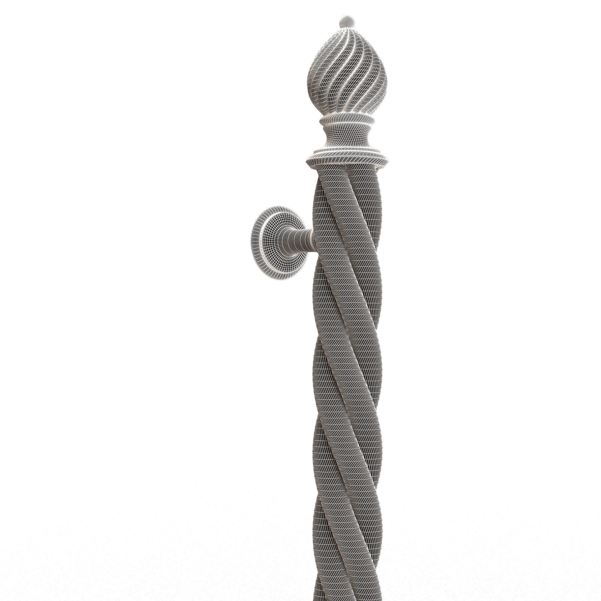 Classic Door Handle 04 Gold Low-poly 3D model_12