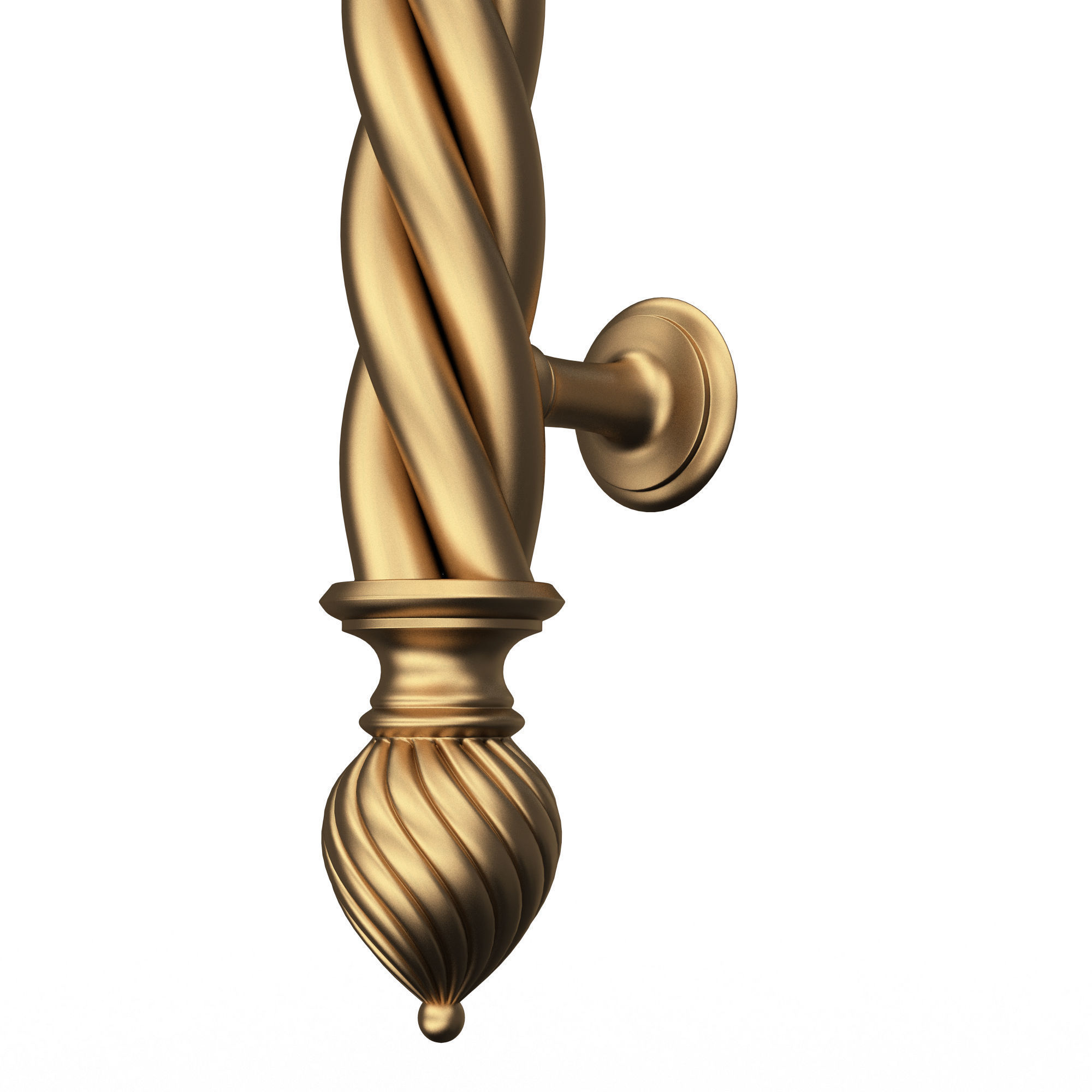 Classic Door Handle 04 Gold Low-poly 3D model_5