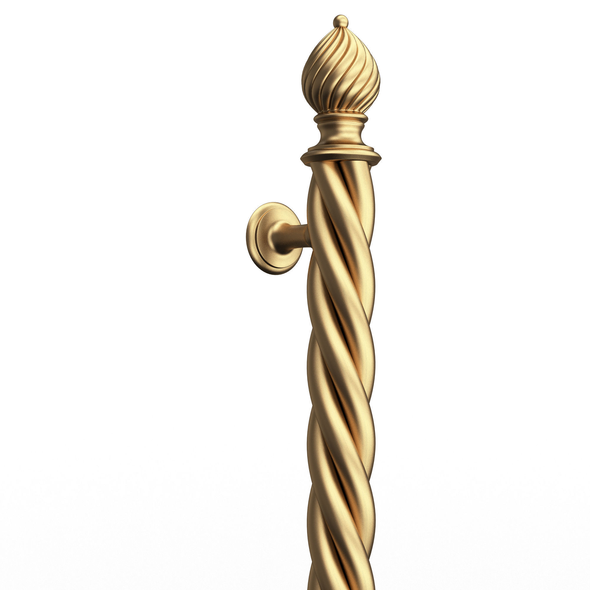 Classic Door Handle 04 Gold Low-poly 3D model_4