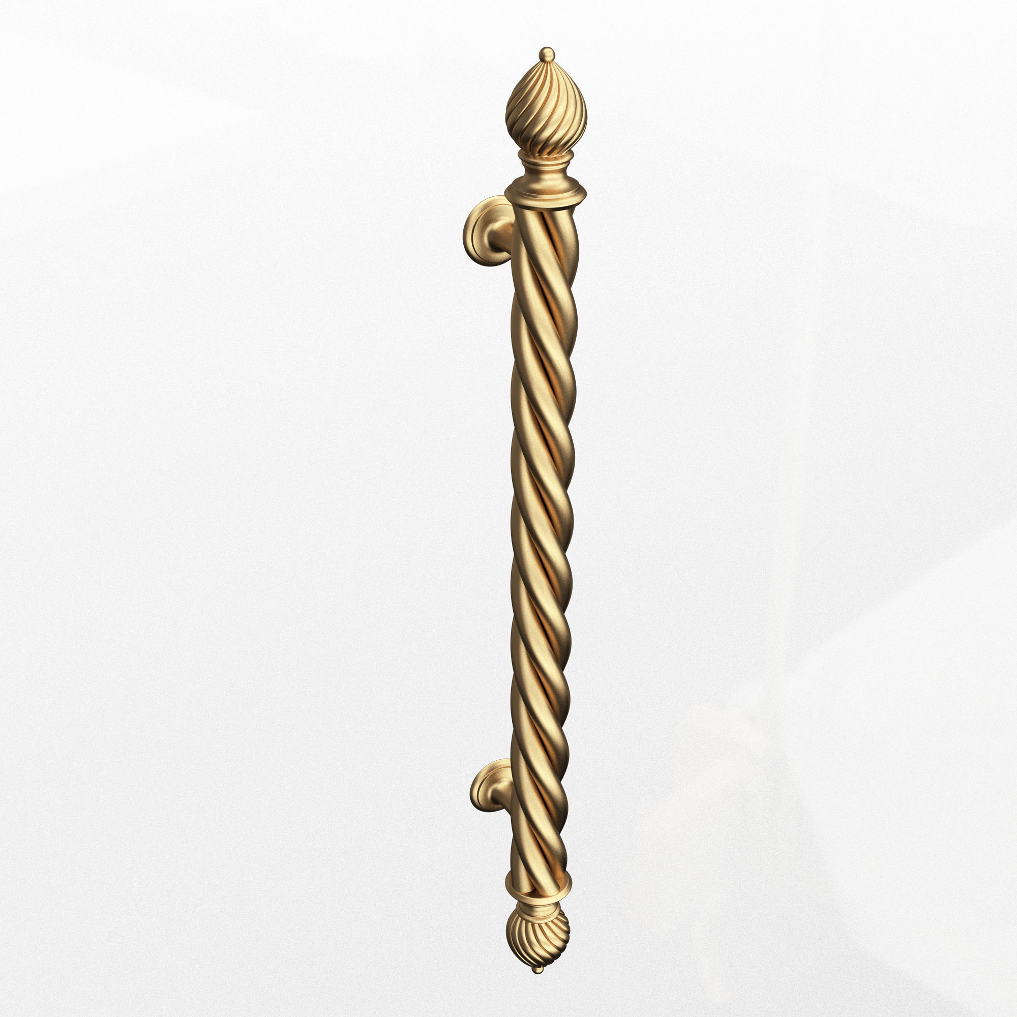 Classic Door Handle 04 Gold Low-poly 3D model_2