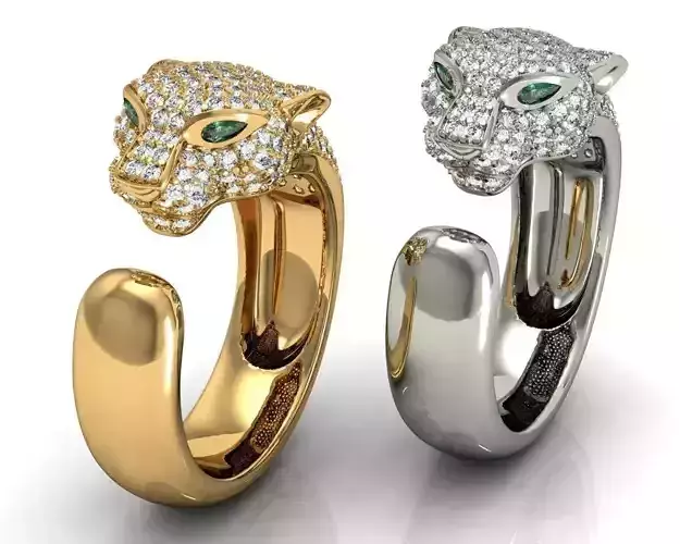 Gold Ring panthere Free 3D print model