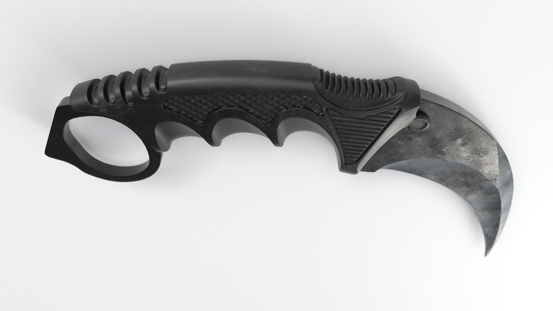 Tactical Knife Low-poly 3D model_6