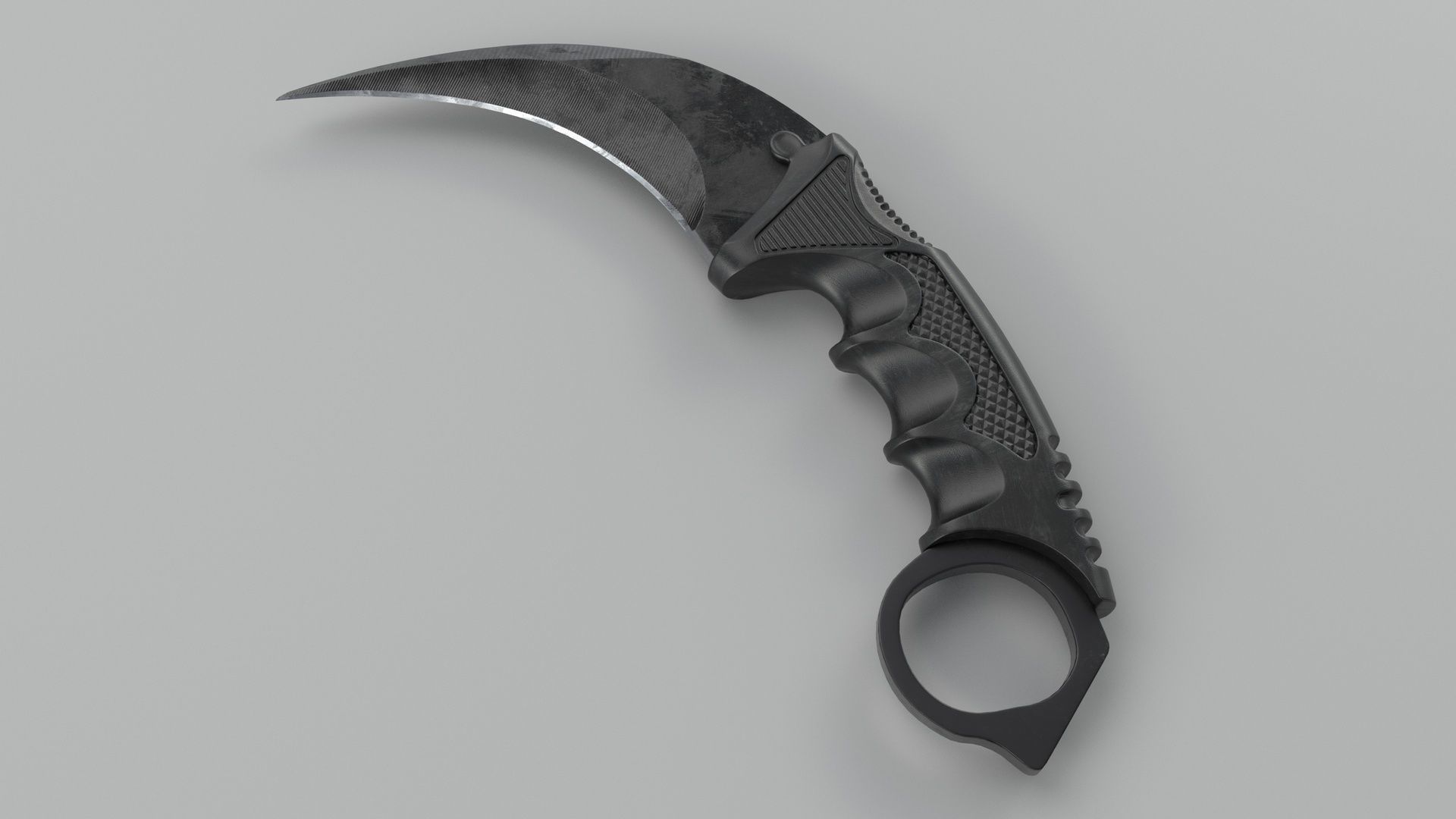 Tactical Knife Low-poly 3D model_3