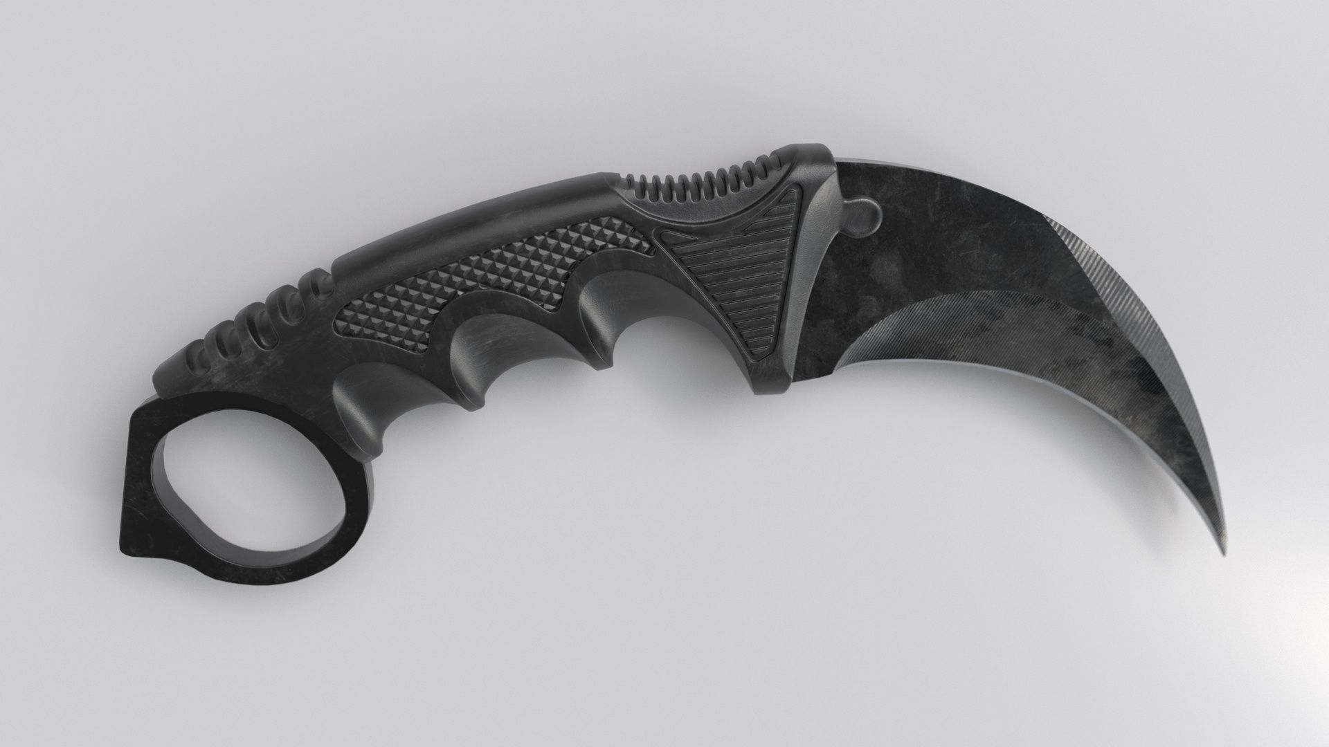 Tactical Knife Low-poly 3D model_8
