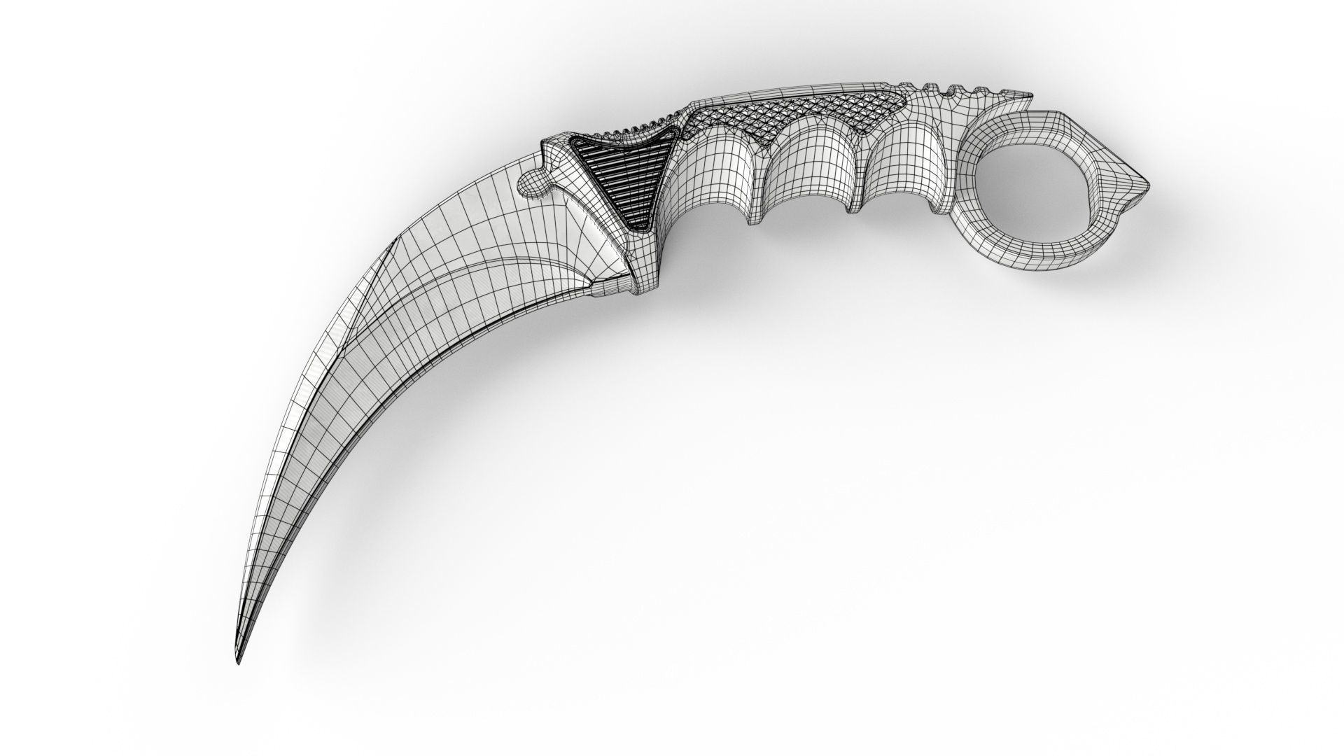 Tactical Knife Low-poly 3D model_11