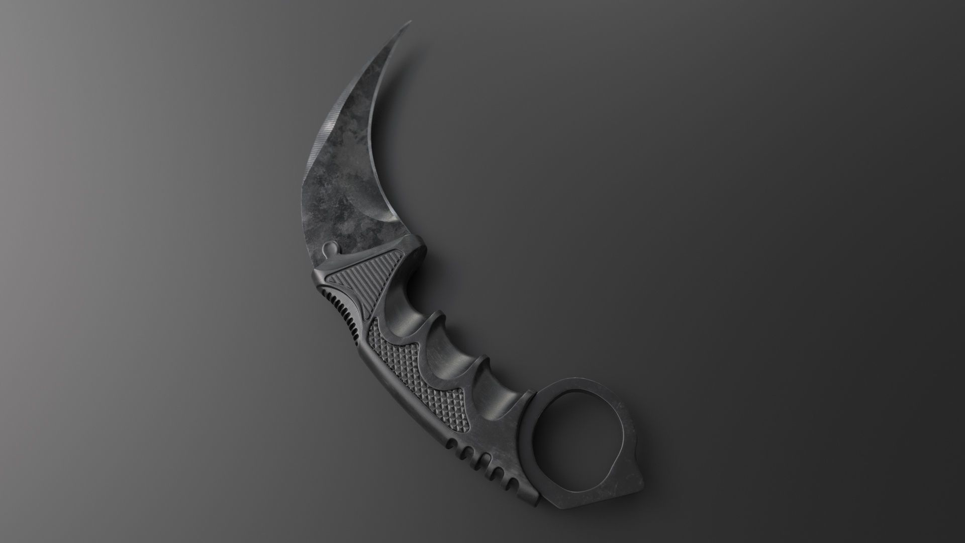 Tactical Knife Low-poly 3D model_7