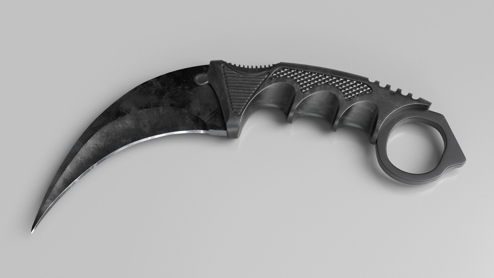 Tactical Knife Low-poly 3D model_2