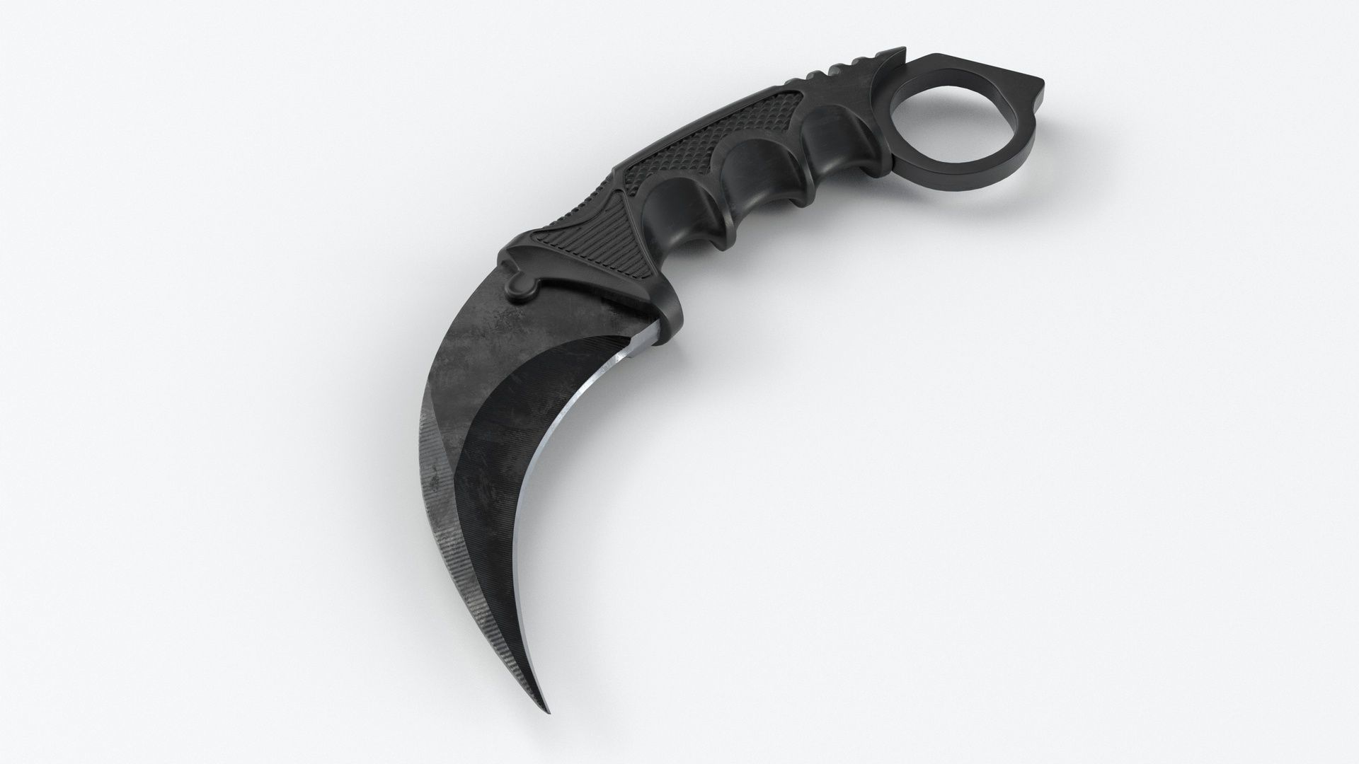 Tactical Knife Low-poly 3D model_5