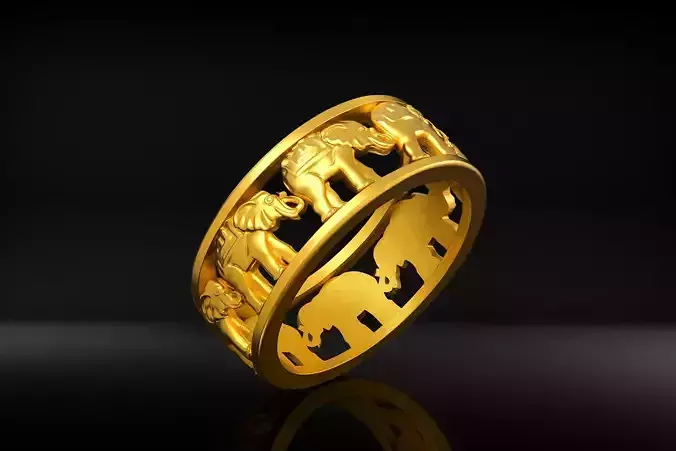 Jewelry Elephant Ring Gold