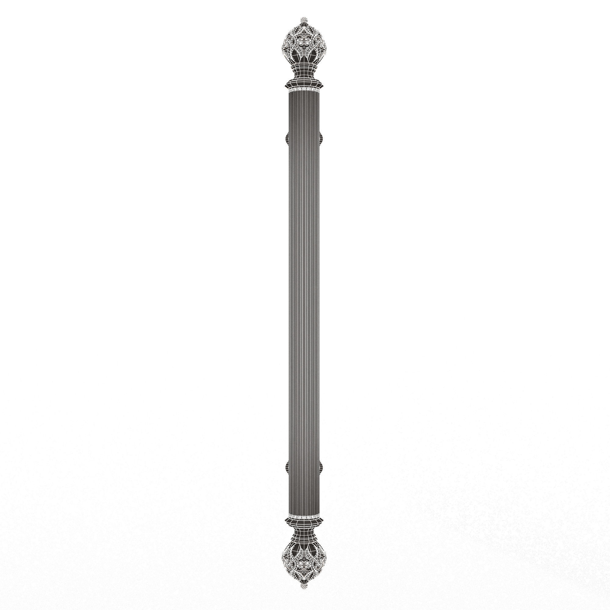 Classic Door Handle 05 Gold Low-poly 3D model_10