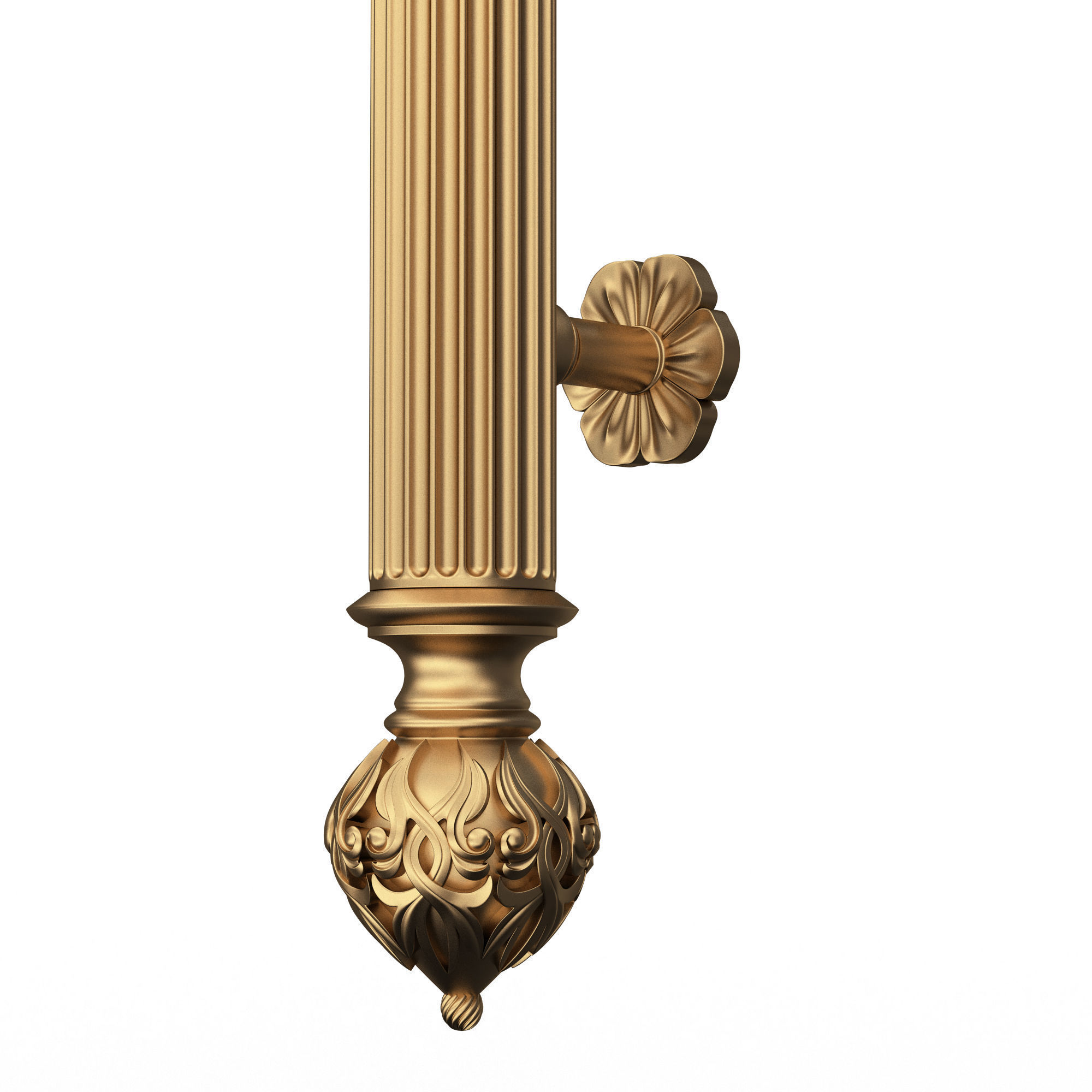 Classic Door Handle 05 Gold Low-poly 3D model_6