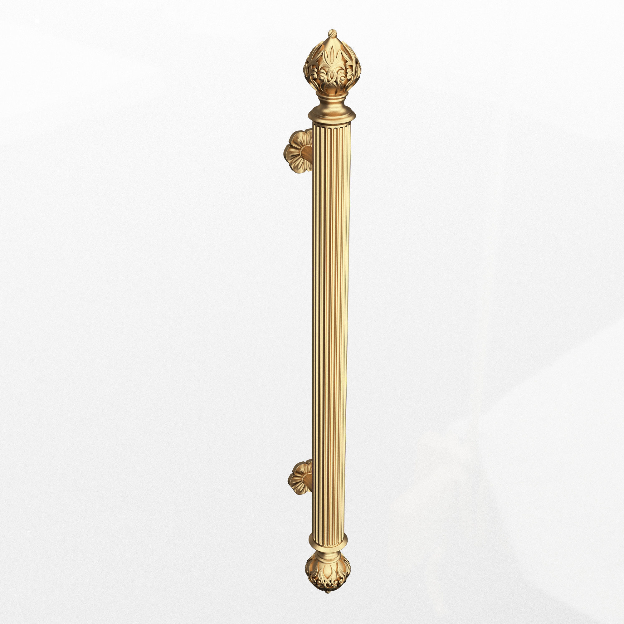 Classic Door Handle 05 Gold Low-poly 3D model_3