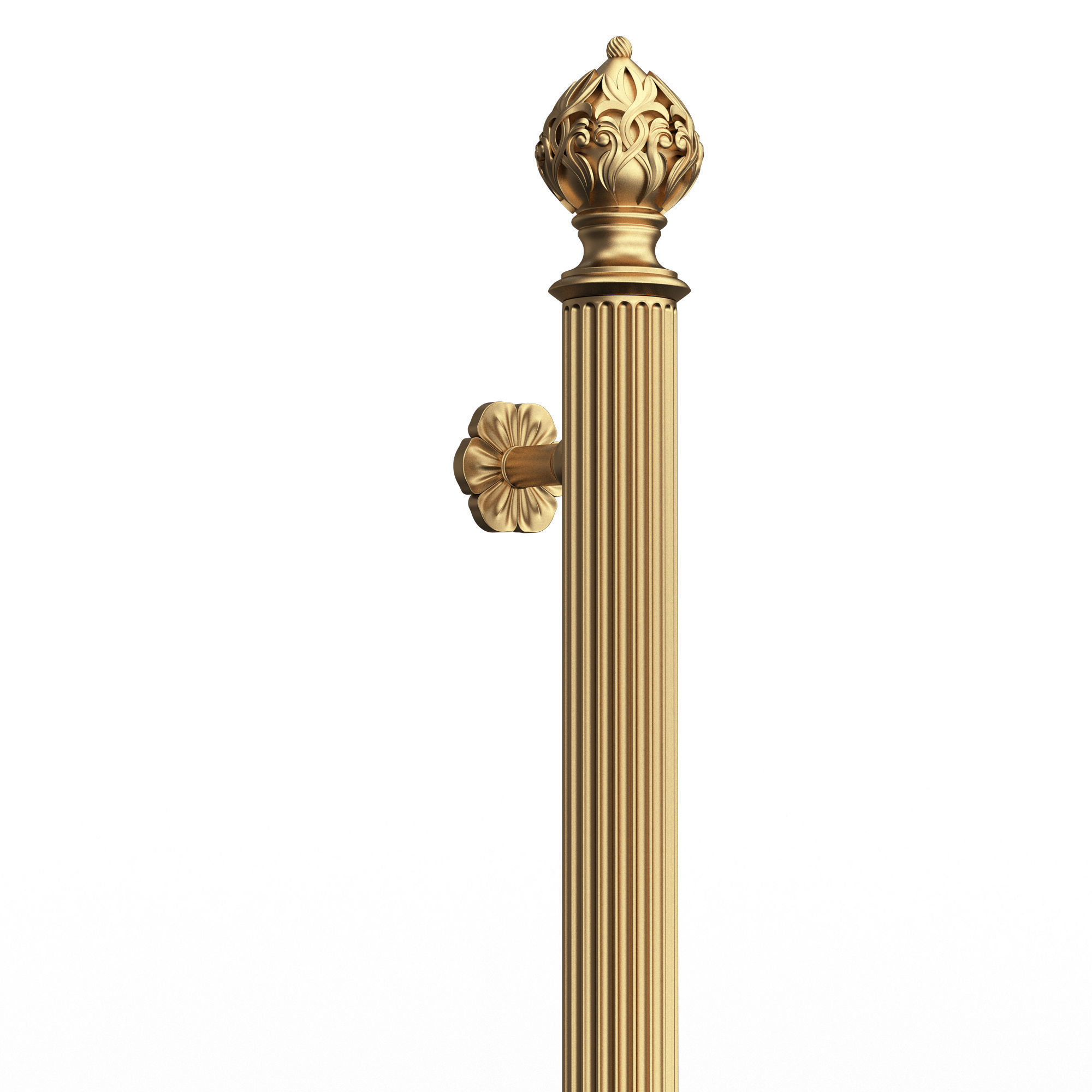 Classic Door Handle 05 Gold Low-poly 3D model_5