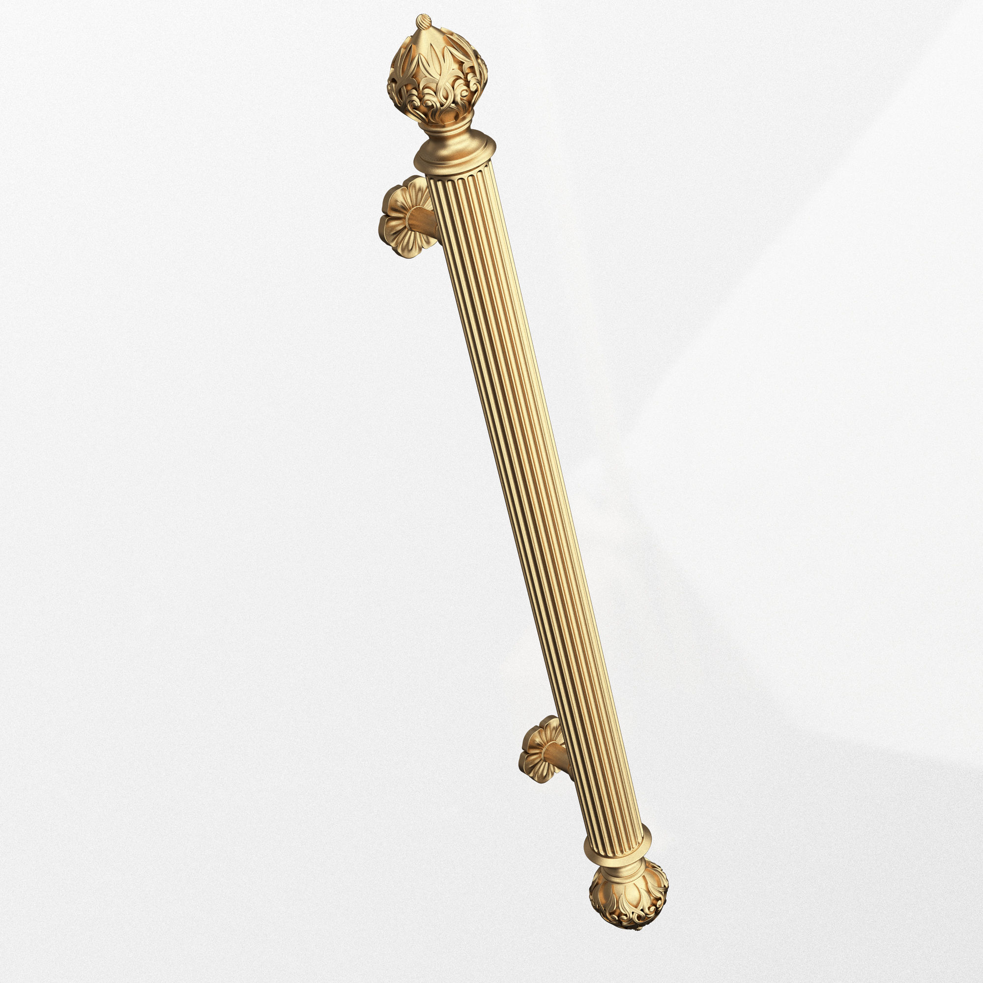 Classic Door Handle 05 Gold Low-poly 3D model_1
