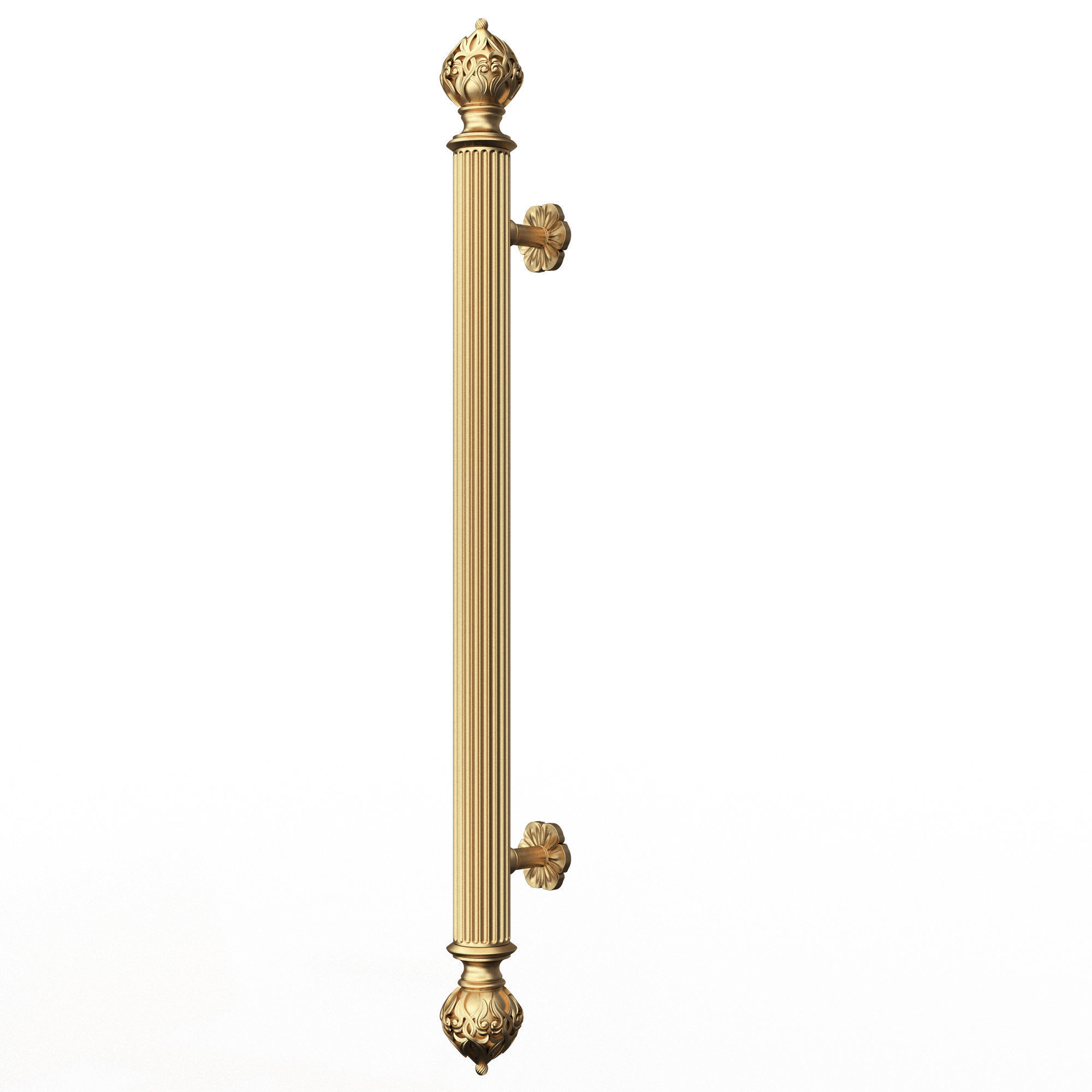 Classic Door Handle 05 Gold Low-poly 3D model_4