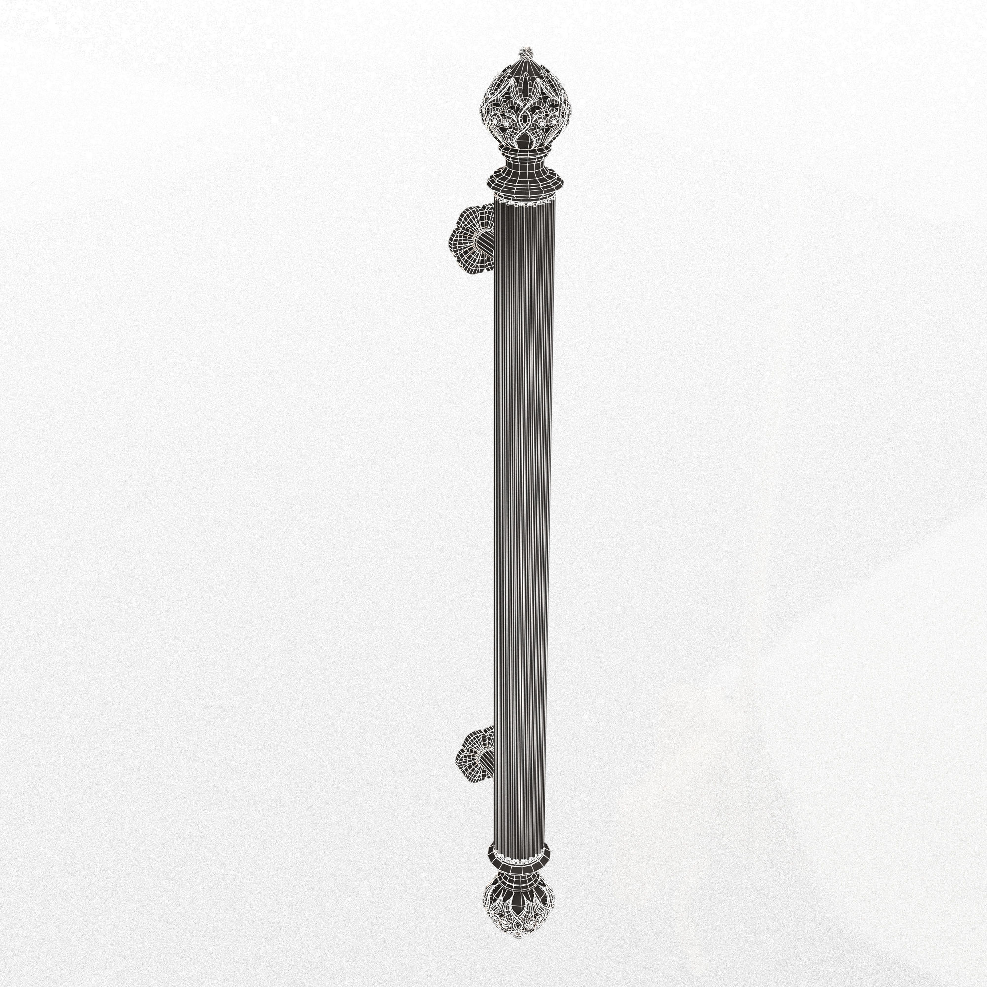 Classic Door Handle 05 Gold Low-poly 3D model_11