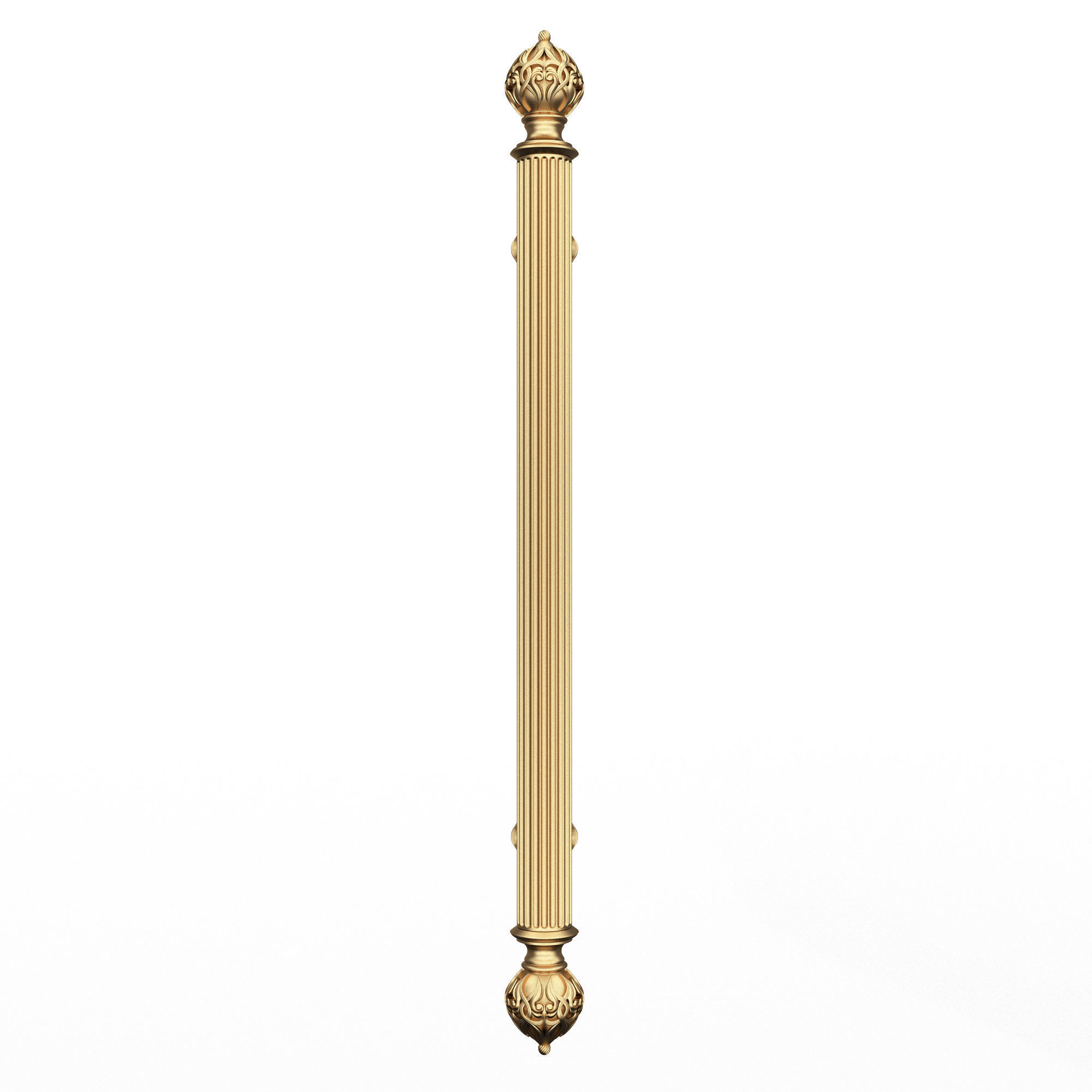 Classic Door Handle 05 Gold Low-poly 3D model_2