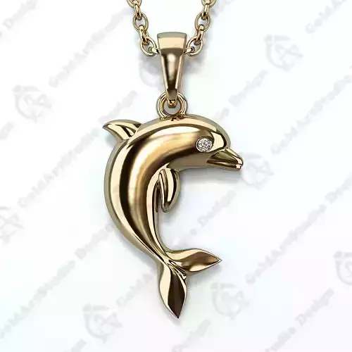 Dolphin Pendant Jewelery  Gold KM-006