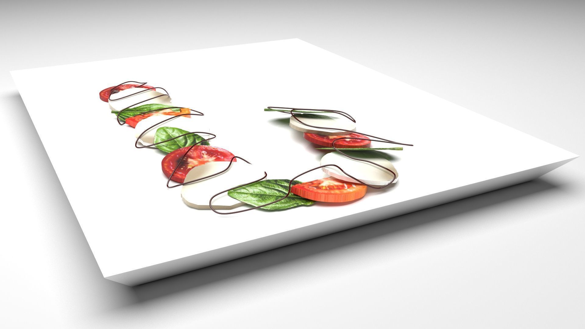 Caprese Candy Cane 3D model_3