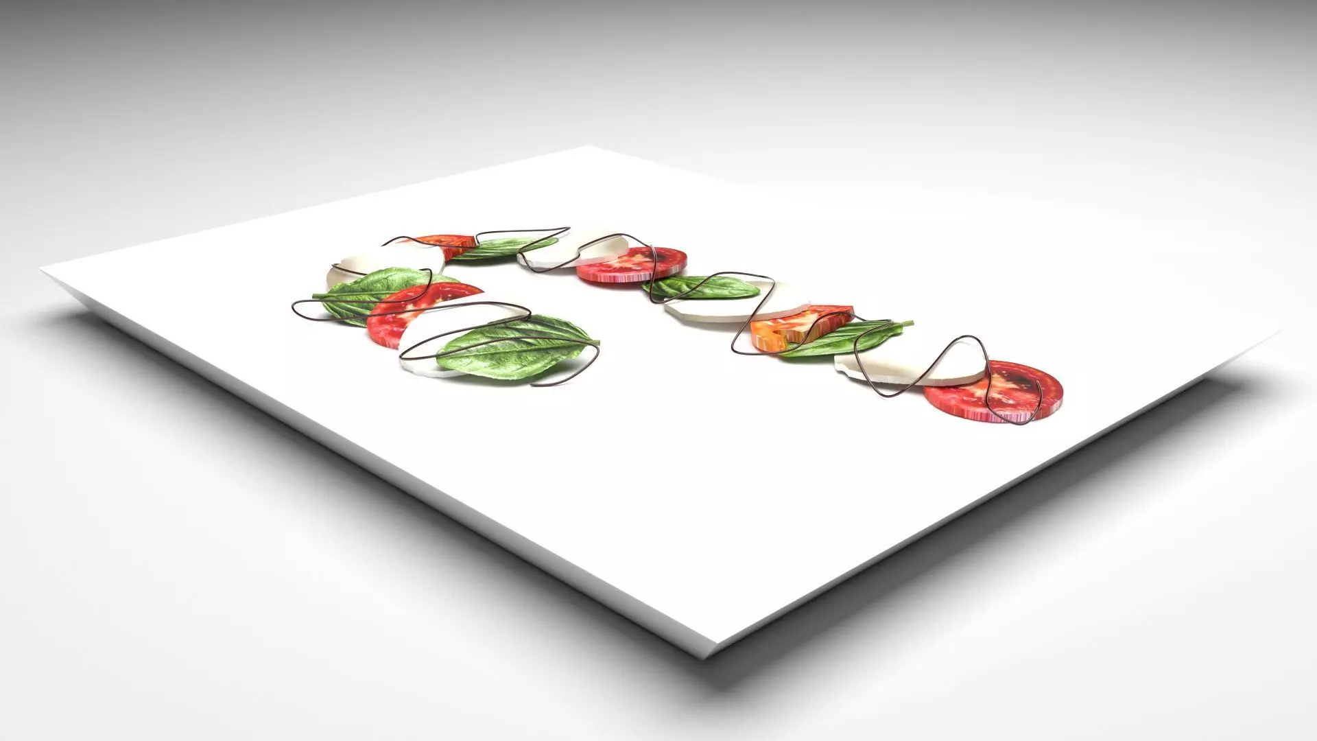 Caprese Candy Cane 3D model_0