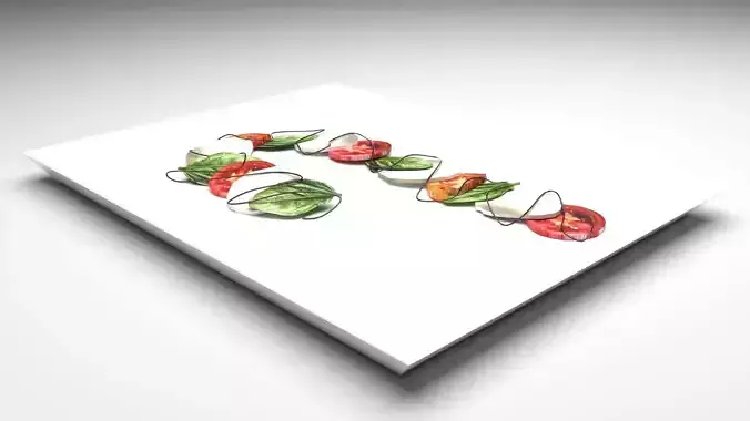 Caprese Candy Cane 3D model