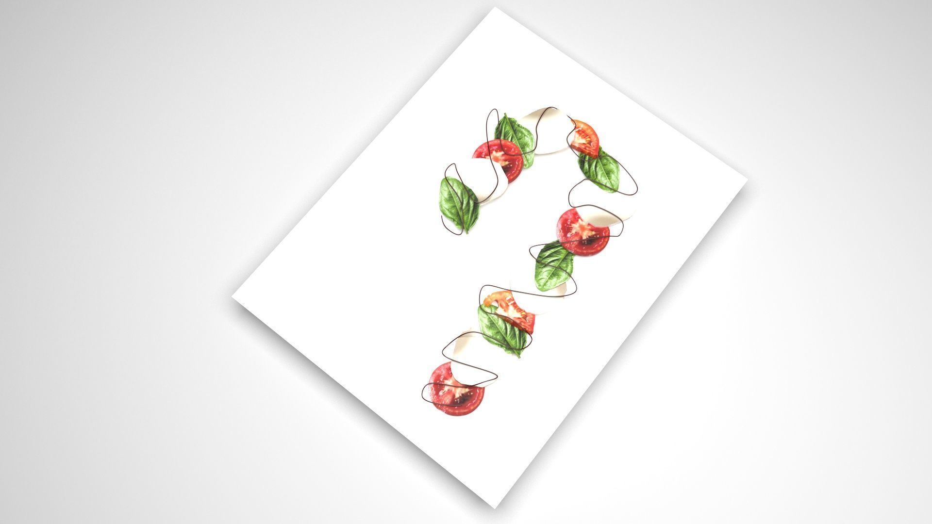 Caprese Candy Cane 3D model_1
