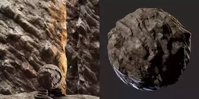 H125 Rock Cliff - PBR - 4K - Seamless - SBSAR