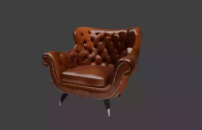 Classic Chesterfield-Style Leather Armchair
